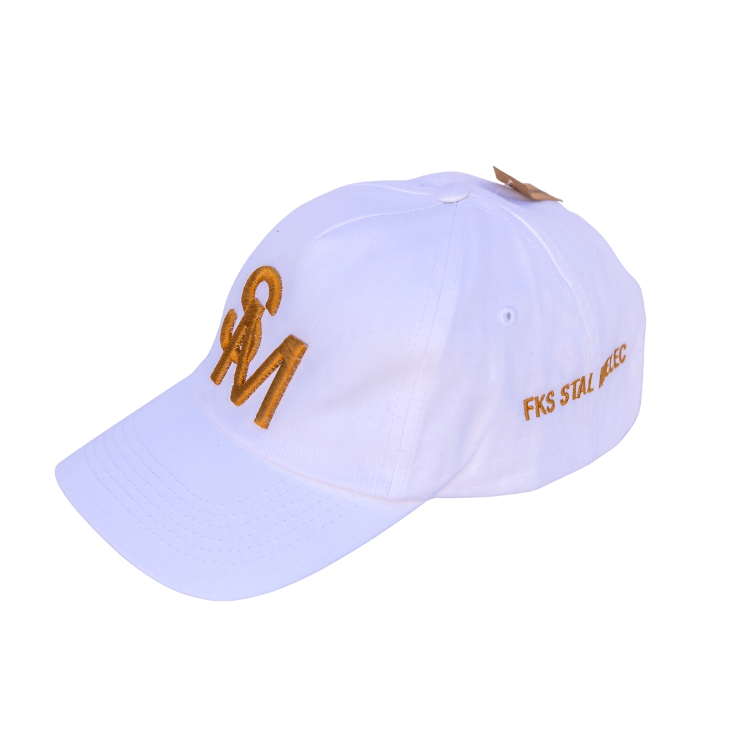 CZAPKA Z DASZKIEM SM BIAŁA ZE ZŁOTYM HAFTEM