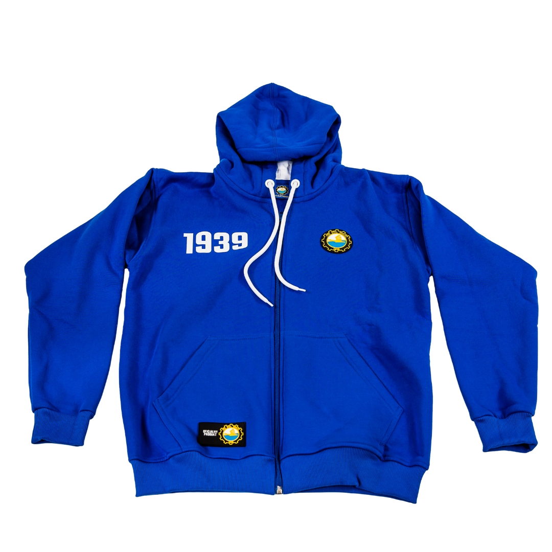 BLUZA ROZPINANA Z KAPTUREM „1939” NIEBIESKA