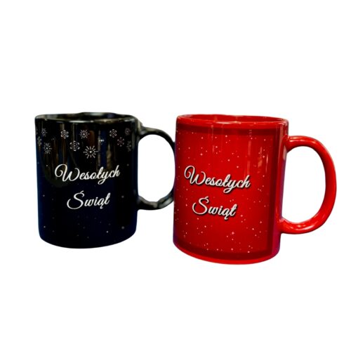 CZARNY KUBEK WESOŁYCH ŚWIĄT