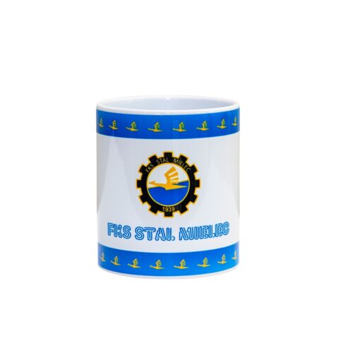 KUBEK BIAŁY FKS STAL MIELEC ŻURAWIE HERB