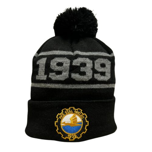 CZAPKA ZIMOWA „1939” CZARNA KOLOROWY HERB