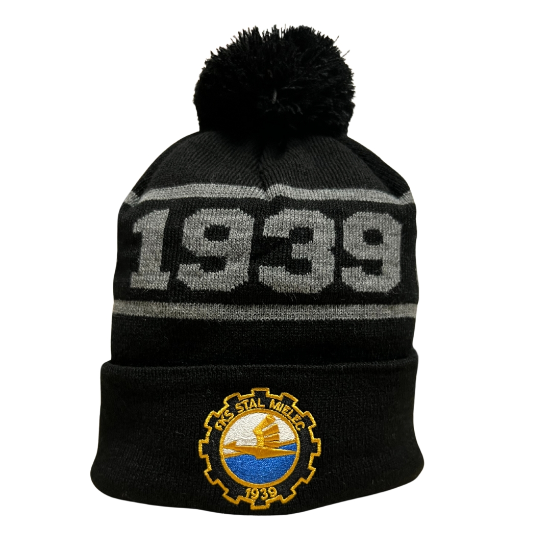 CZAPKA ZIMOWA „1939” CZARNA KOLOROWY HERB