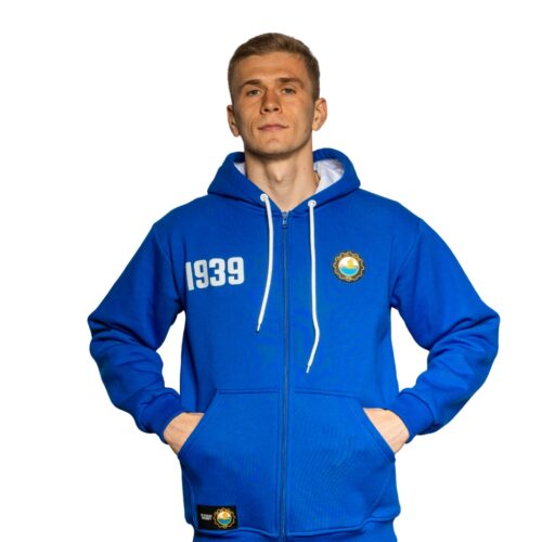 BLUZA ROZPINANA Z KAPTUREM „1939” NIEBIESKA